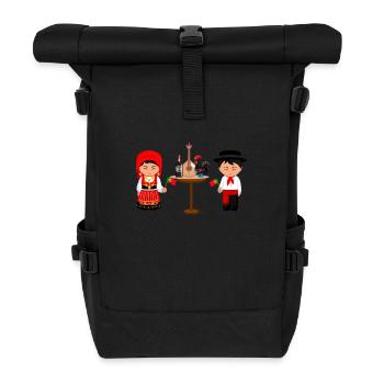 Couple portugais - Sac à dos roll top - noir - Devant