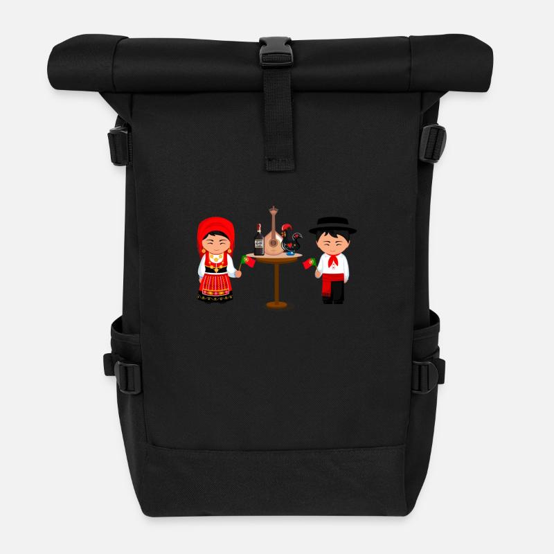 Couple portugais - Sac à dos roll top - noir