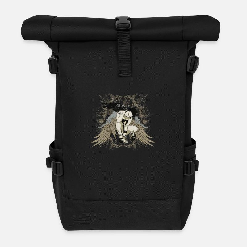 Angel - Roll Top Backpack - black