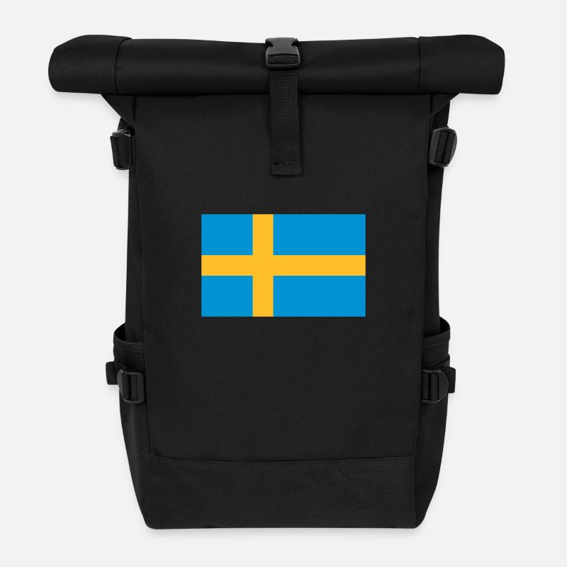 Drapeau national de Suède - Sac à dos roll top - noir