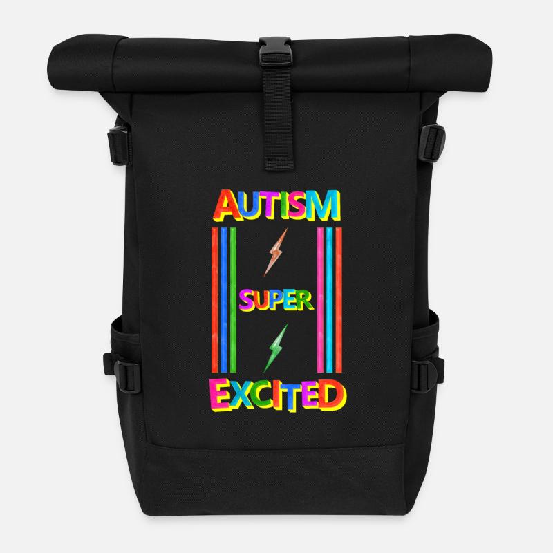 Autismus - Rolltop Rucksack - Schwarz