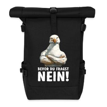 Möwe Seevogel Bevor du fragst Nein - Rolltop Rucksack - Schwarz - Vorne