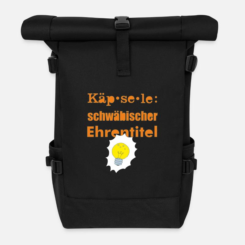 Käpsele schwäbisch - Rolltop Rucksack - Schwarz