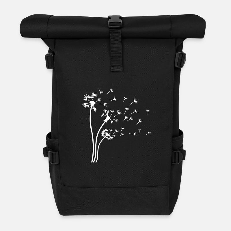 Pusteblume Pusteblumen Blumen Garten Löwenzahn - Rolltop Rucksack - Schwarz