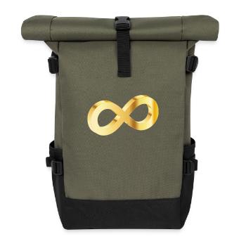 Unendlichkeit Gold - Rolltop Rucksack - Olive/Schwarz - Vorne