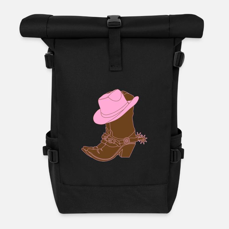 BOTTES COWBOY ROSE - Sac à dos roll top - noir