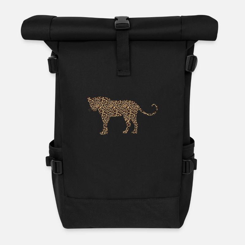 cheetah cat jaguar leopard ocelot gepard wildcat53 - Rolltop Rucksack - Schwarz