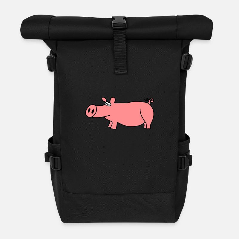 Cochon - Sac à dos roll top - noir