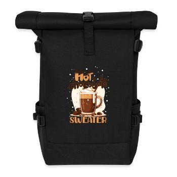Heiße Schokolade X-Mas Geschenk Winter Kaffee - Rolltop Rucksack - Schwarz - Vorne