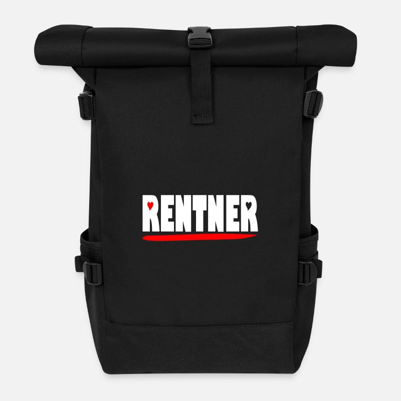 endlich Rentner - Rolltop Rucksack - Schwarz