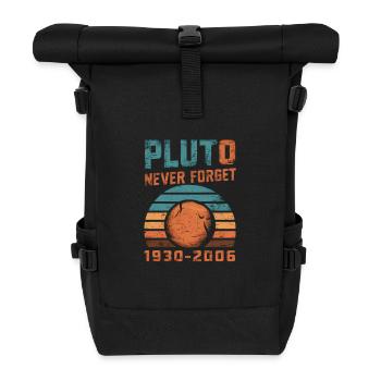 Pluto Never Forget 1930-2006 Weltraum Erinnerung - Rolltop Rucksack - Schwarz - Vorne