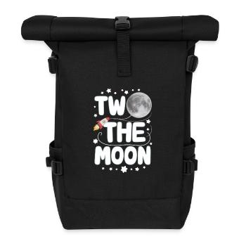 Partir dans l’espace pour le 2e anniversaire – deux sur la lune - Sac à dos roll top - noir - Devant