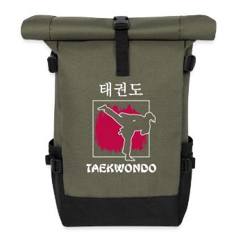 Taekwondo Poomsae Taekwondo-girl freestyle - Roll Top Backpack - olive/black - Front