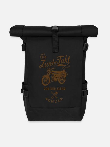 Simson S51 B4 Zwei Takt - Rolltop Rucksack - Schwarz