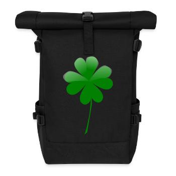 trèfle chance trèfle à quatre feuilles chance clover43 - Sac à dos roll top - noir - Devant