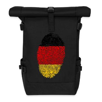 Fingerabdruck Schwarz Rot Gold - Rolltop Rucksack - Schwarz - Vorne