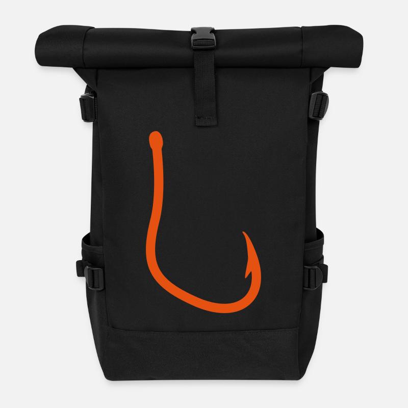 ANGELHAKEN - Rolltop Rucksack - Schwarz