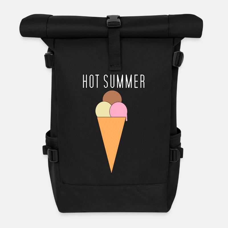 Heißer Sommer - Rolltop Rucksack - Schwarz