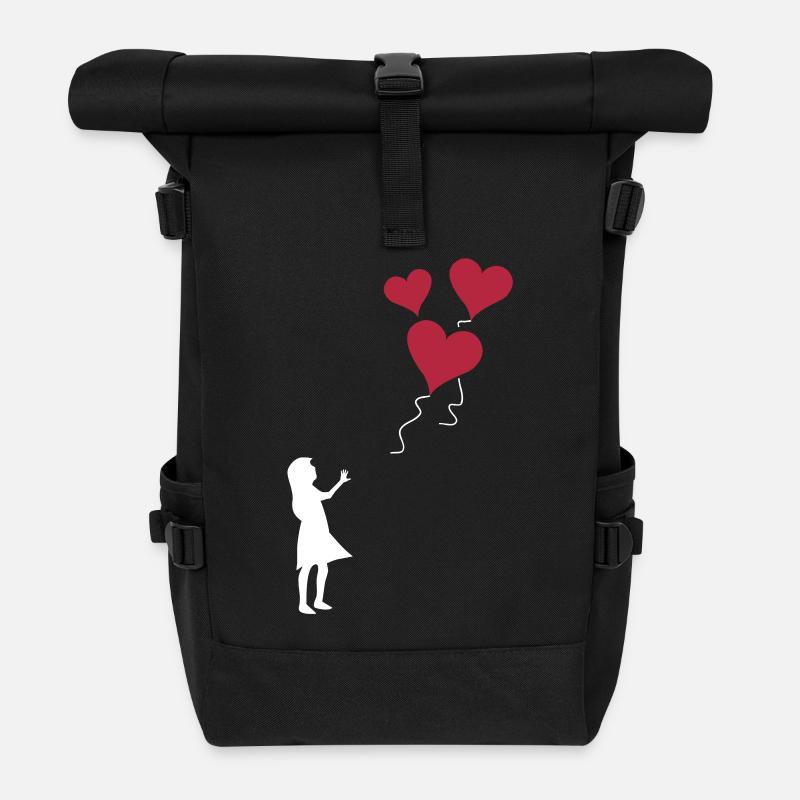 Valentinstag Ballons verloren - Rolltop Rucksack - Schwarz