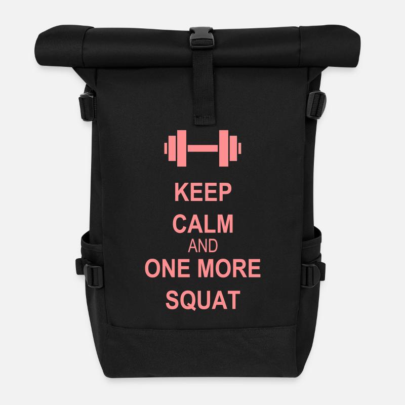 Keep calm and squat - Sac à dos roll top - noir