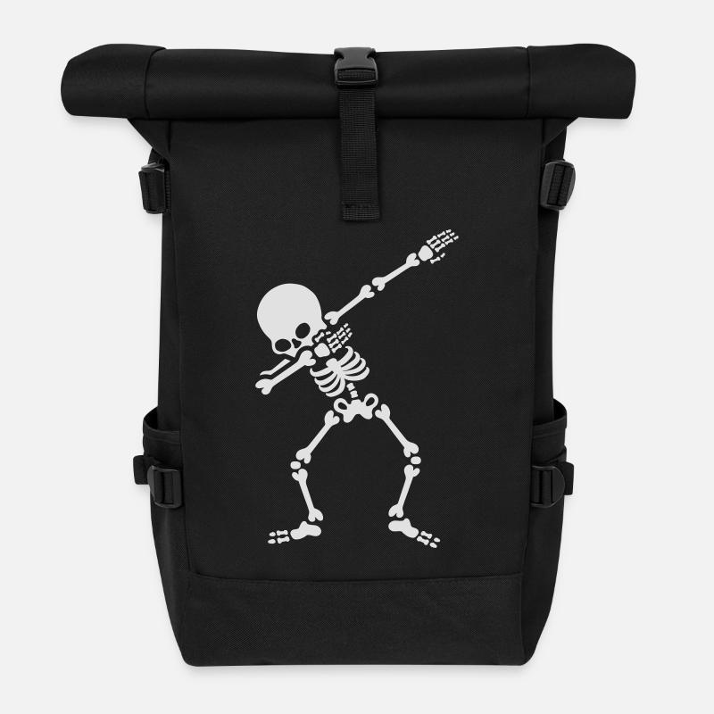 Dabbing Skelett Dab dance Tanz Halloween - Rolltop Rucksack - Schwarz
