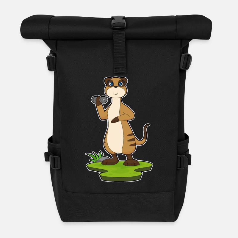 Erdmännchen Krafttraining Hantel - Rolltop Rucksack - Schwarz