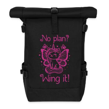 Pas de plan aile Chat licorne ailé - Sac à dos roll top - noir - Devant