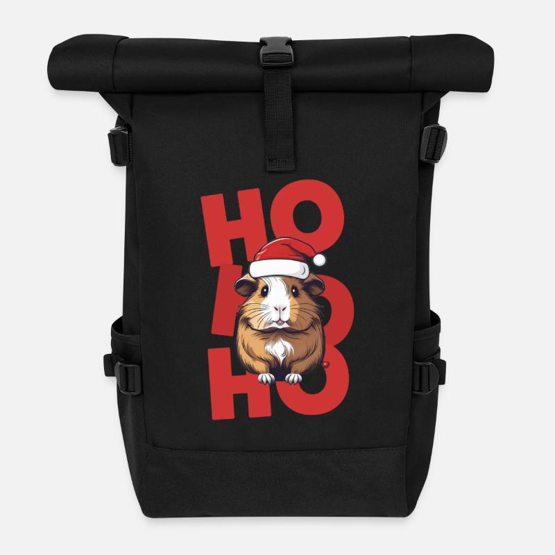 Weihnachten Nikolaus Meerschweinchen - Rolltop Rucksack - Schwarz