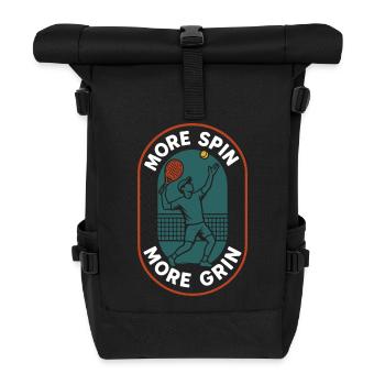 Padel Mehr Spin Mehr Grinsen Lustiger Spieler - Rolltop Rucksack - Schwarz - Vorne