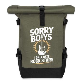 Festival Sorry Boys I Only Date Rock Stars Groupie - Roll Top Backpack - olive/black - Front