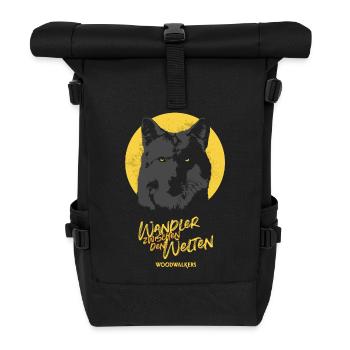 Woodwalkers Film Wolf Mit Wandler-Spruch - Rolltop Rucksack - Schwarz - Vorne