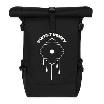 Honeycomb Drop Design - Roll Top Backpack - black - Front
