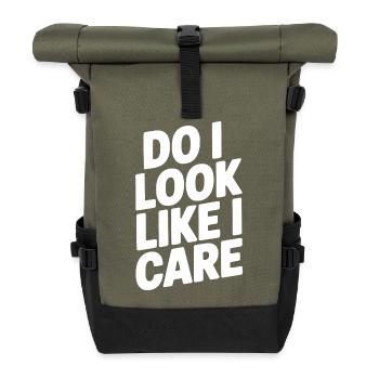 Do I Look Like I Care - Roll Top Backpack - olive/black - Front
