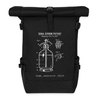 Soda Siphon Patent Blueprint - Roll Top Backpack - black - Front