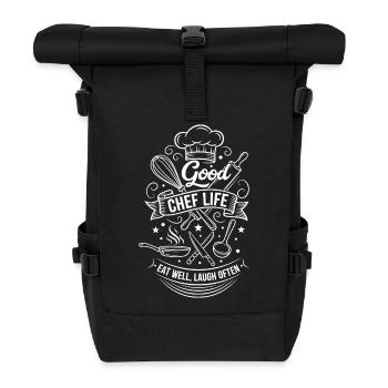 Bon mode de vie de chef - Sac à dos roll top - noir - Devant