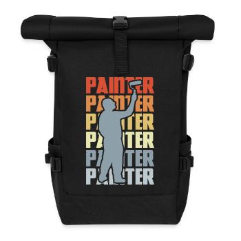 Maler Lackierer Retro - Rolltop Rucksack - Schwarz - Vorne