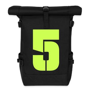 5 - Roll Top Backpack - black - Front