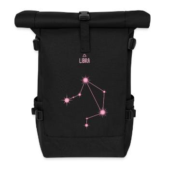 Waage, Tierkreiszeichen, Stern, Sternbild Pastellrosa - Rolltop Rucksack - Schwarz - Vorne