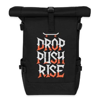 Drop Push Raise - Rolltop Rucksack - Schwarz - Vorne