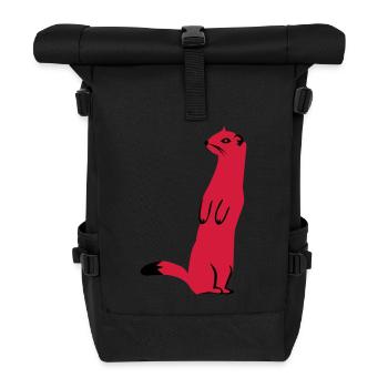 Hermine - belette - Sac à dos roll top - noir - Devant