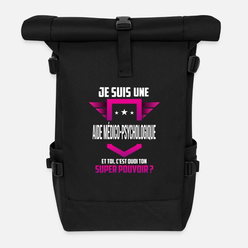 Aide me dico psychologique - Sac à dos roll top - noir
