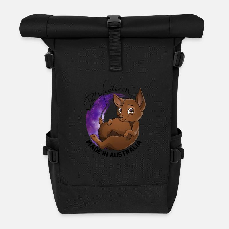 Kelpie Galaxie - Schokolade - Rolltop Rucksack - Schwarz