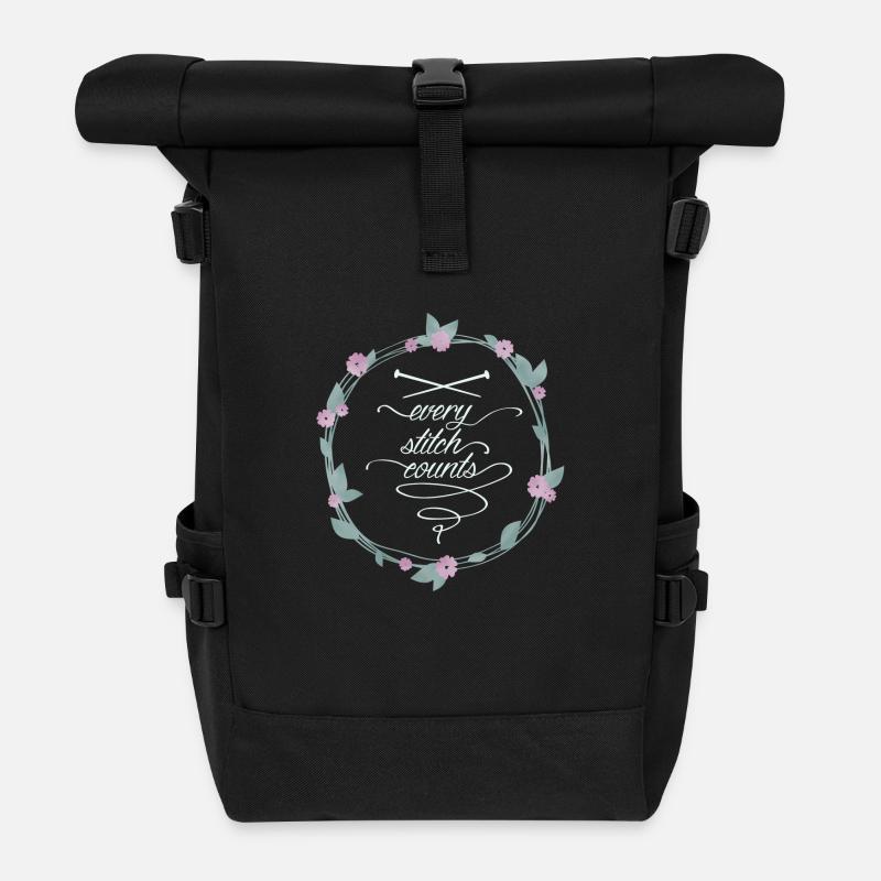 every stitch counts dark - Rolltop Rucksack - Schwarz