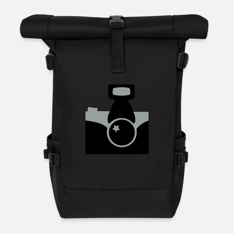 Kamera - Rolltop Rucksack - Schwarz