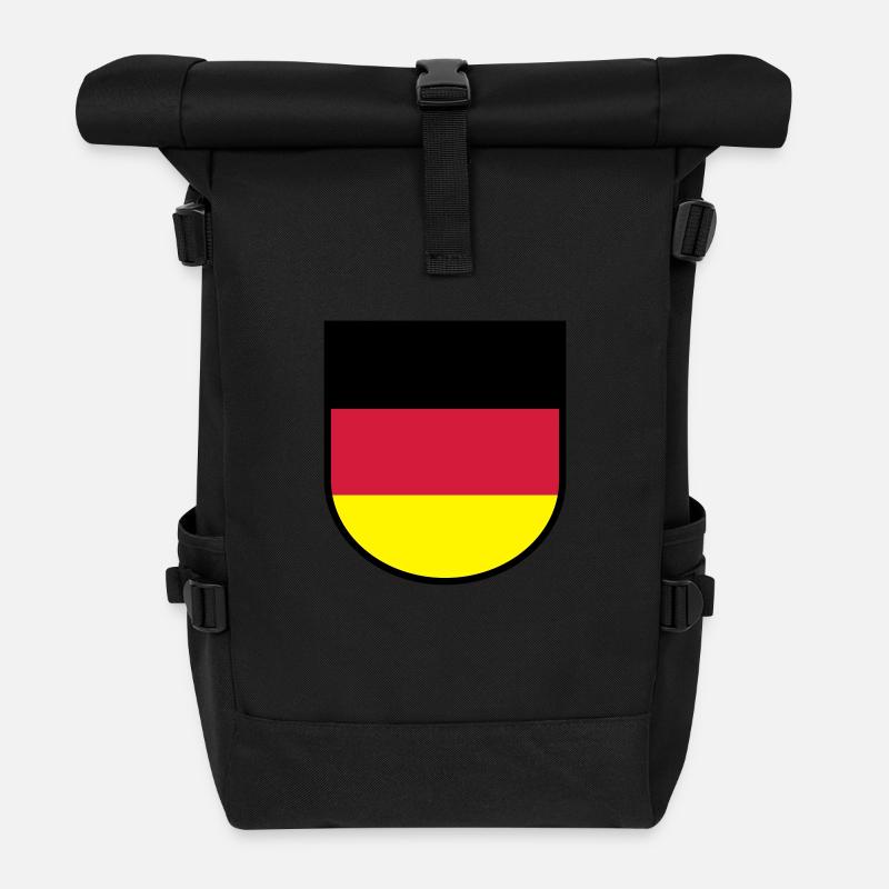 Deutschlandwappen - Rolltop Rucksack - Schwarz