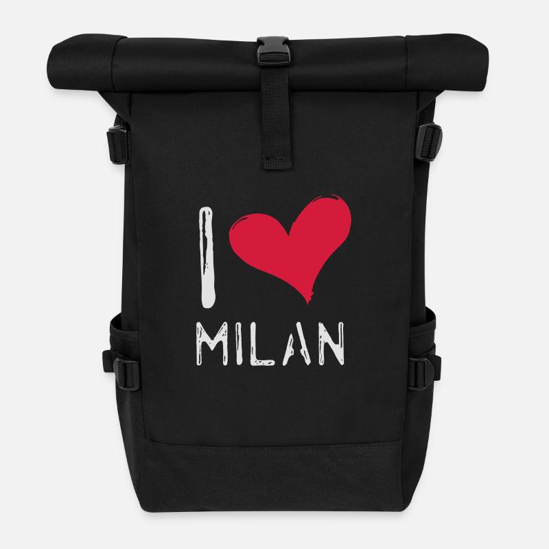 Ich liebe Mailand - Rolltop Rucksack - Schwarz