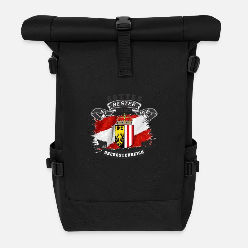 Oberösterreich - Rolltop Rucksack - Schwarz