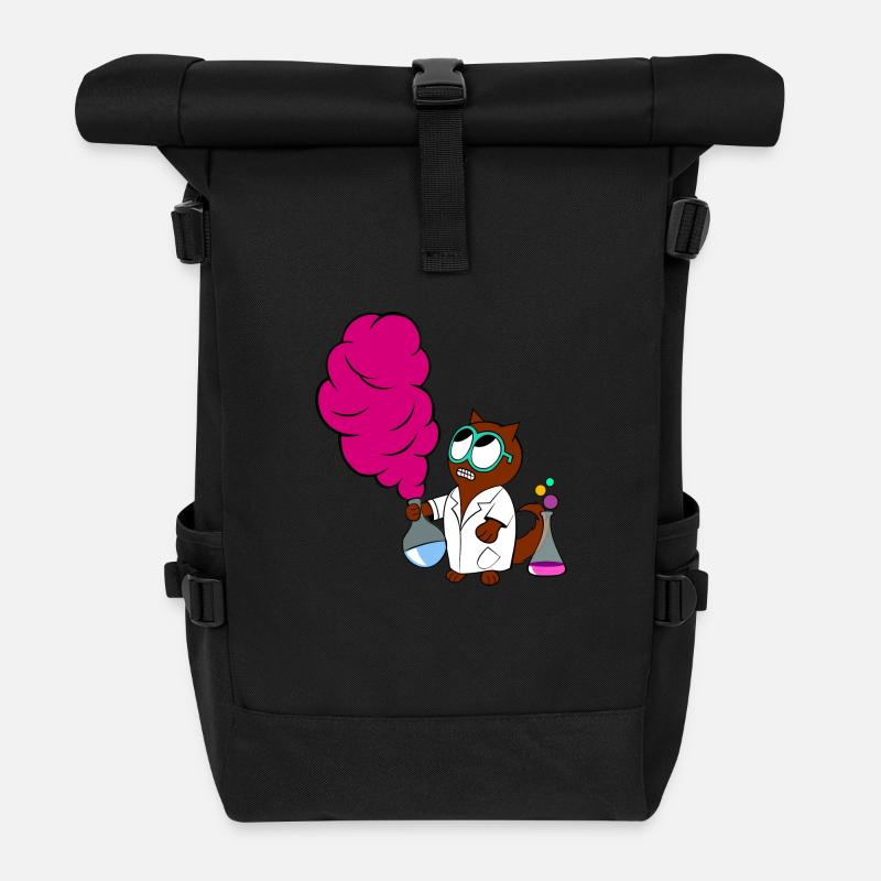 Dr. rer nat. Cat - Rolltop Rucksack - Schwarz