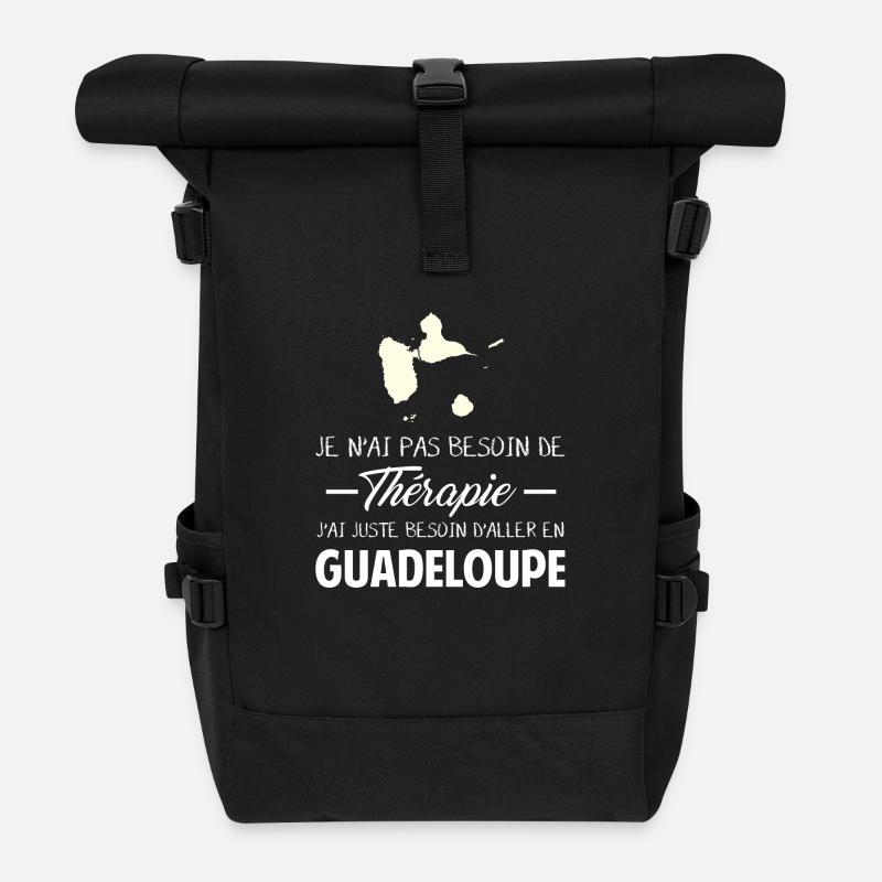 Thérapie Guadeloupe - Sac à dos roll top - noir