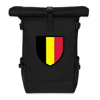 blason, écusson, drapeau belgique - belgie (T) - Sac à dos roll top - noir - Devant